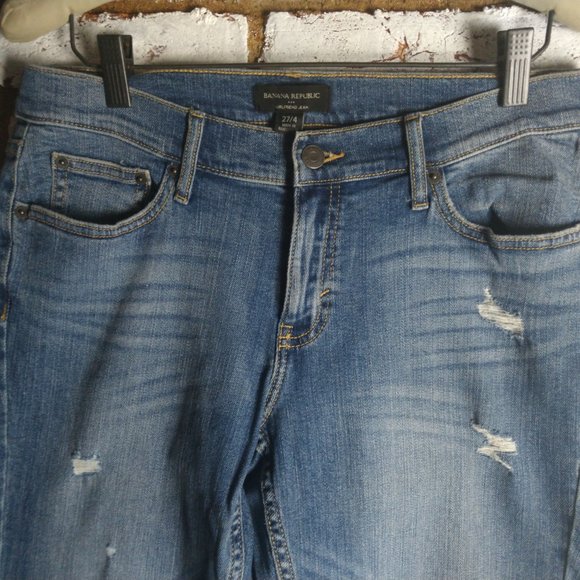 NWT Banana Republic Denim Girlfriend Jean Distress - Picture 10 of 13